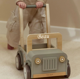 Little Dutch - Safari Friends - Houten Loopwagen Safari Auto