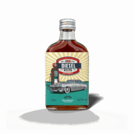 Chocansweets - Diesel Grijze Oldtimer Zakflacon – Koffie Likeur (20 cl, 14,9%)