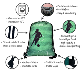 Heckbo - Gymtas - Rugzak - Zwemtas - Voetballer - Met of zonder naam