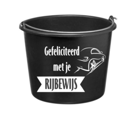 Gefeliciteerd met je rijbewijs - cadeau emmer