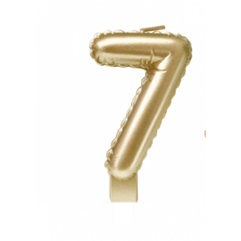 Folie ballon kaars 7 - goud - Paperdreams