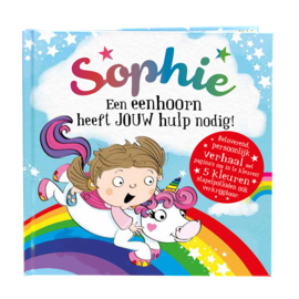 Sophie een eenhoorn heeft jouw hulp nodig! Gepersonaliseerd kinderboek met naam
