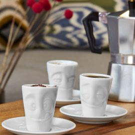 Fifty Eight Products - Tassen servies - Tevreden - Cheery - Espresso kop en schotel