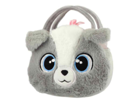 BB Klostermann - Cuties - Tas met knuffeltje - Handtas met Hond Grijs – Pluche Kindertas (2-delig)