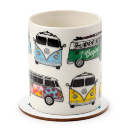 Volkswagen Busje - VWT1 - Porselein mok en onderzetter
