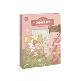 Little Dutch - Kleurboek met Potloden & Stickers - Rosa