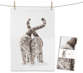 Maluu - Theedoek - Cuddling Cats - Knuffelende Katten