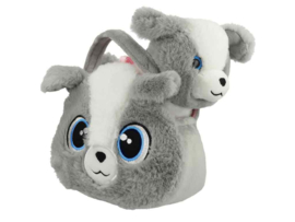 BB Klostermann - Cuties - Tas met knuffeltje - Handtas met Hond Grijs – Pluche Kindertas (2-delig)