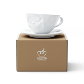 Fifty Eight Products - Tassen servies - Gelukkig - Happy - Kop en schotel - 200 ml