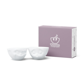 Fifty Eight products - Tassen servies - Kussend & Grijnzend - Kissing & Grinning - Schalenset 200 ml