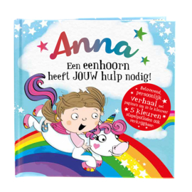 Anna een eenhoorn heeft jouw hulp nodig! Gepersonaliseerd kinderboek met naam