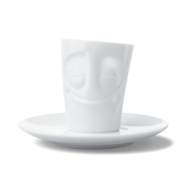 Fifty Eight Products - Tassen servies - Tevreden - Cheery - Espresso kop en schotel