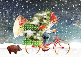 Ingrid Berendsen - EG 102-1440 - Op de fiets (kerstboom)