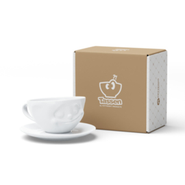 Fifty Eight Products - Tassen servies - Gelukkig - Happy - Kop en schotel - 200 ml