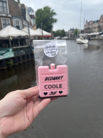 Koelelement - Bedankt coole Juf - Paars of Roze