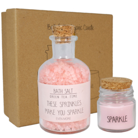 My Flame Lifestyle - Giftset badzout en geurkaars - Sparkle