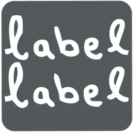 Label label houten tuimelpiramide blauw - Met of zonder naam