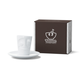 Fifty Eight Products - Tassen servies - Tevreden - Cheery - Espresso kop en schotel