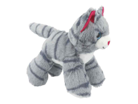 BB Klostermann - Cuties - Tas met knuffeltje - Handtas met Kat Grijs/Roze – Pluche Kindertas (2-delig)