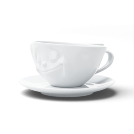 Fifty Eight Products - Tassen servies - Gelukkig - Happy - Kop en schotel - 200 ml