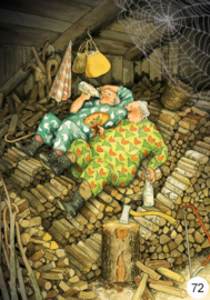 072 In de houtstapel	- Inge Look - Ansichtkaart