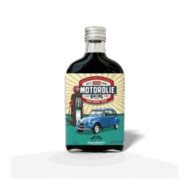 Chocansweets - Motorolie Blauwe Eend Zakflacon – Drop Honing Likeur (20 cl, 14,9%)