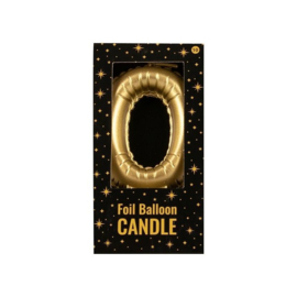 Folie ballon kaars 0 - goud - Paperdreams