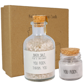 My Flame Lifestyle - Giftset badzout en geurkaars - You rock