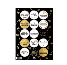 Stickervel - Sinterklaas - Zwart/Goud