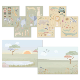 Little Dutch - Safari Friends - Stickerset - Jim en Rosa