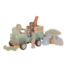 Little Dutch - Safari Friends - Houten Safari Auto met Dieren