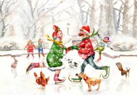 Ingrid Berendsen - IB 064 - Schaatsen (dieren)