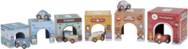 Little Dutch - Stapelblokken met auto's FSC