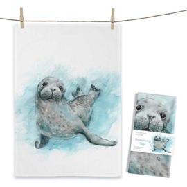 Maluu - Theedoek - Swimming Seal - Zeehond