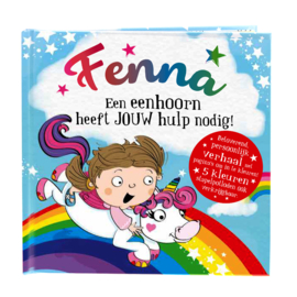 Fenna een eenhoorn heeft jouw hulp nodig! Gepersonaliseerd kinderboek met naam