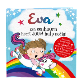 Eva een eenhoorn heeft jouw hulp nodig! Gepersonaliseerd kinderboek met naam