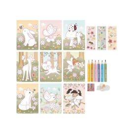 Little Dutch - Kleurboek met Potloden & Stickers - Rosa
