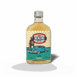 Chocansweets - Benzine Blauwe Oldtimer Zakflacon – Rum Caramel Likeur (20 cl, 14,9%)