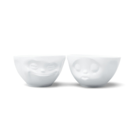 Fifty Eight products - Tassen servies - Kussend & Grijnzend - Kissing & Grinning - Schalenset 200 ml