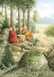 060 Kaarten in het bos	- Inge Look -Ansichtkaart