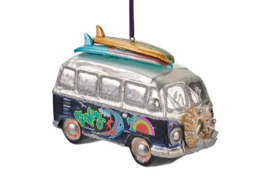 Gift Company - Kerstbal - Bus met surfplanken