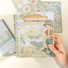 Little Dutch - Safari Friends - Stickerboek op nummer - Jim