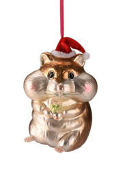 Gift Company - Kerstbal - Hamster met kerstmuts