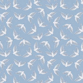 Blokbodemzak – Birds Polar Blue (12cm x 7cm x 19cm)