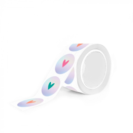 Cadeaustickers - Heart Holographic (mix van 10 stuks)