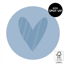 Cadeaustickers - Heart Polar Blue (per 10 stuks)