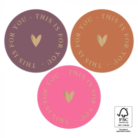Cadeaustickers – ‘This is for you’ – Warm (mix van 10 stuks)