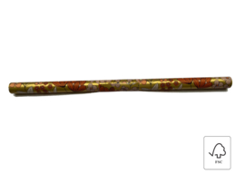 Cadeaupapier - Flower Field Gold Coral (30cm x 1m)