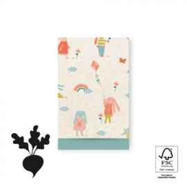 Cadeauzakje - Sweet Bunny - Binnenkant Misty Green (12cm x 19cm)