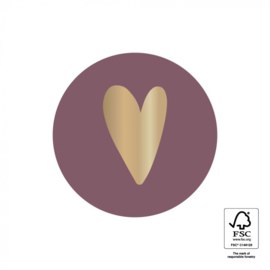 Cadeaustickers - Heart - Beet Red (per 10 stuks)